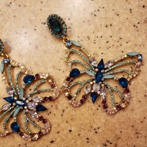 NWT Gem Rhinestone Butterfly Earrings